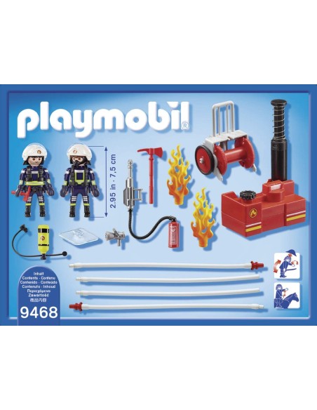 PlayMobil City 9468 - the Team of Fire Fighters with Water Pump PLA9468 Playmobil | Futurartshop.com