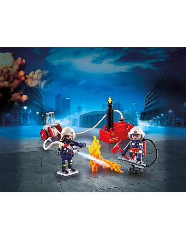 PlayMobil City 9468 - the Team of Fire Fighters with Water Pump PLA9468 Playmobil | Futurartshop.com