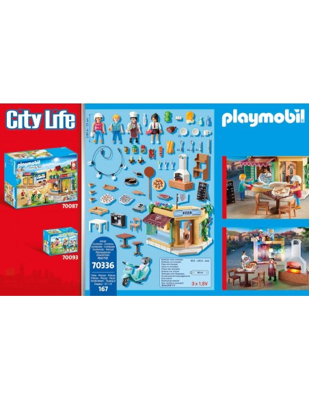 PlayMobil City Life 70336 - Pizzeria avec Jardin PLA70336 Playmobil- Futurartshop.com