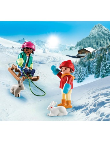 PlayMobil Figures 70250 - Children with Sled PLA70250 Playmobil | Futurartshop.com