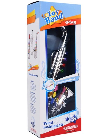 8 note large chromed children's saxophone BIM324331 Bontempi | Futurartshop.com