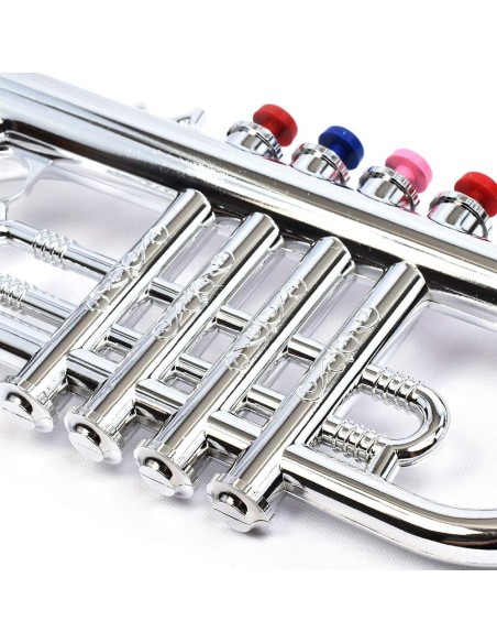 Trumpet for Kids Chrome Large 4 notes BIM324231 Bontempi | Futurartshop.com
