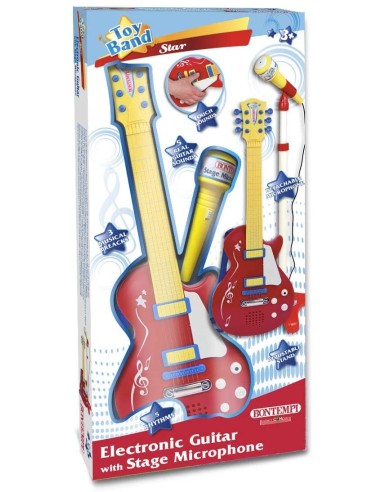 Rock guitar Red for Children with Microphone from the Stage BIM245832 Bontempi | Futurartshop.com