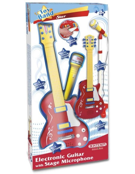 Rock guitar Red for Children with Microphone from the Stage BIM245832 Bontempi | Futurartshop.com