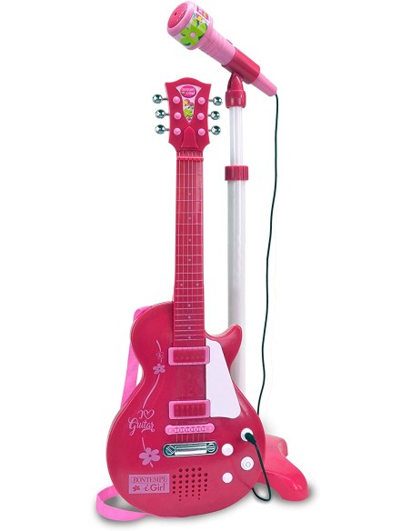 Chitarra Rock Rosa per Bambini con Microfono da Palco BIM245872 Bontempi | Futurartshop.com