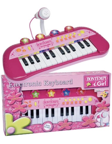 Electronic keyboard Pink for Kids 24 Keys with Microphone BIM122971 Bontempi | Futurartshop.com