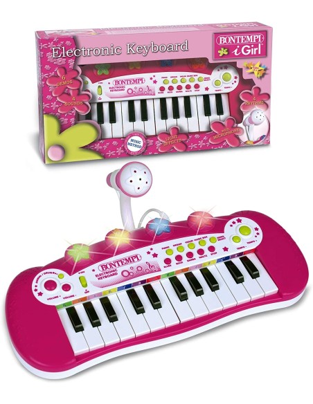 Electronic keyboard Pink for Kids 24 Keys with Microphone BIM122971 Bontempi | Futurartshop.com