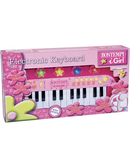 Electronic keyboard Pink for Kids 24 Keys with Microphone BIM122971 Bontempi | Futurartshop.com