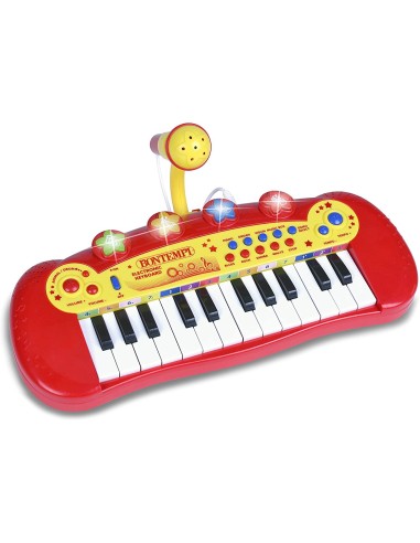 Electronic keyboard-Red 24 Keys for Children with Microphone BIM122931 Bontempi | Futurartshop.com