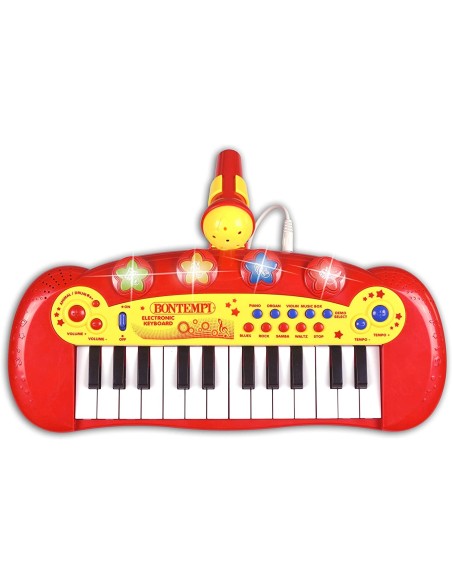 Tastiera Elettronica Rossa 24 Tasti per Bambini con Microfono BIM122931 Bontempi | Futurartshop.com