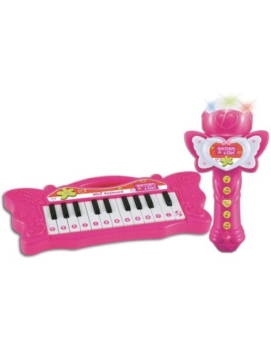 Tastiera Rosa per Bambini 22 tasti e Microfono Karaoke BIM602171 Bontempi | Futurartshop.com