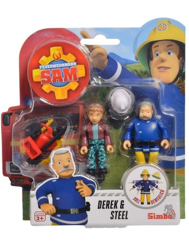 Sam the blister firefighter with 2 characters-Derek and Steel SIM109251043038-2 Simba Toys | Futurartshop.com