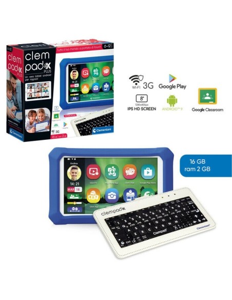 Clem Pad x Plus Tablet per Bambini con Tastiera CLE16625 Clementoni | Futurartshop.com