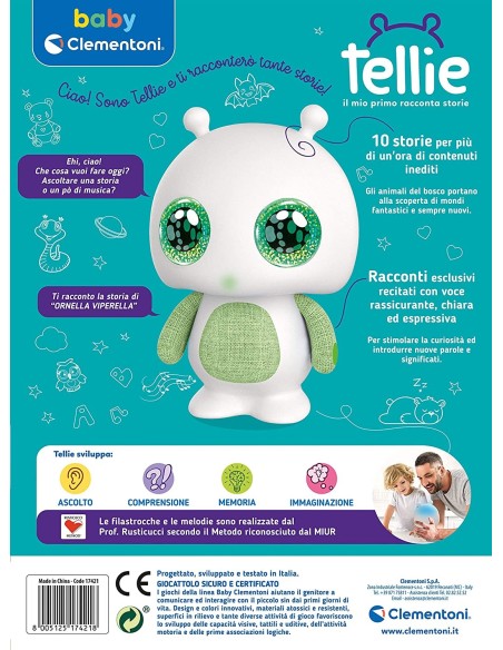 Tellie racconta storie interattivo verde CLE17421 Clementoni | Futurartshop.com