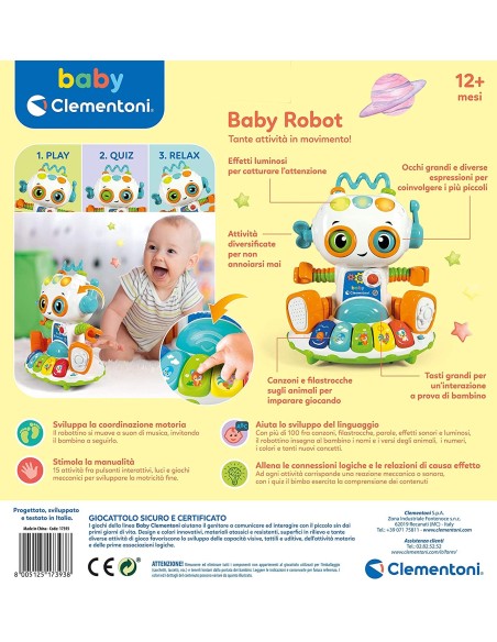 Baby Robot many activities CLE17393 Clementoni | Futurartshop.com