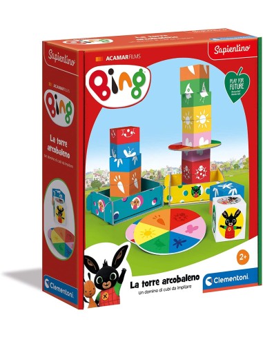 Bing - La torre arcobaleno - Domino di cubi colorati da impilare CLE16285 Clementoni | Futurartshop.com