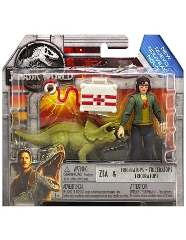 Jurassic World Personaggio Zia e Triceratops CRAFMM00/FMM08 Mattel | Futurartshop.com