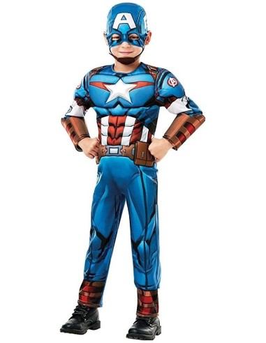 Costume Captain America Deluxe muscle 7-8 years RUBIT640833-L Rubies | Futurartshop.com