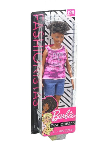 Barbie Fashionistas - Bambola mulatta con Canotta camo 128 TOYFBR37/GHP98 Mattel | Futurartshop.com
