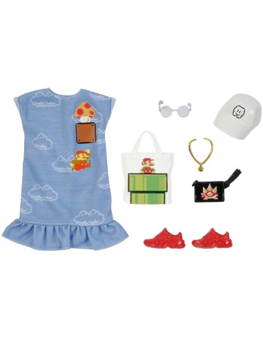 Barbie Abito azzurro tema Super Mario TOYGJG28/GJG48 Mattel | Futurartshop.com