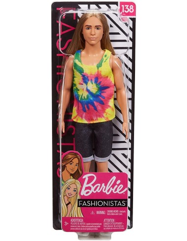 Ken Fashionistas Bambola Canotta e pantaloncino 138 TOYDWK44/GHW66 Mattel | Futurartshop.com