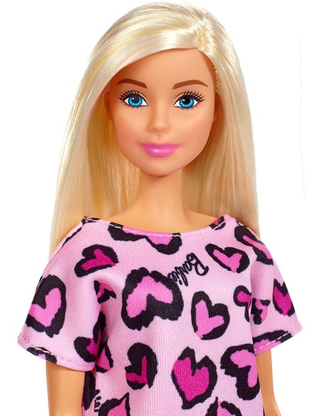 Barbie Bambola base Abito rosa stampa cuori TOYT7439/GHW45 Mattel | Futurartshop.com