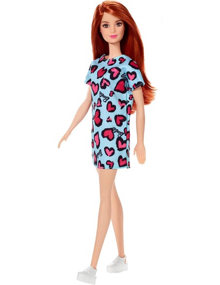 Barbie Doll Gown green water print hearts TOYT7439/GHW48 Mattel | Futurartshop.com