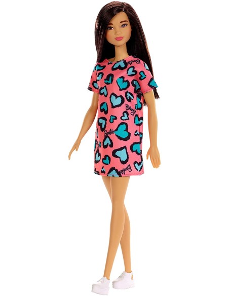 Barbie Bambola Base Abito corallo con stampa cuori TOYT7439/GHW46 Mattel | Futurartshop.com