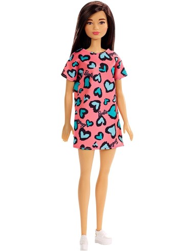Barbie Bambola Base Abito corallo con stampa cuori TOYT7439/GHW46 Mattel | Futurartshop.com