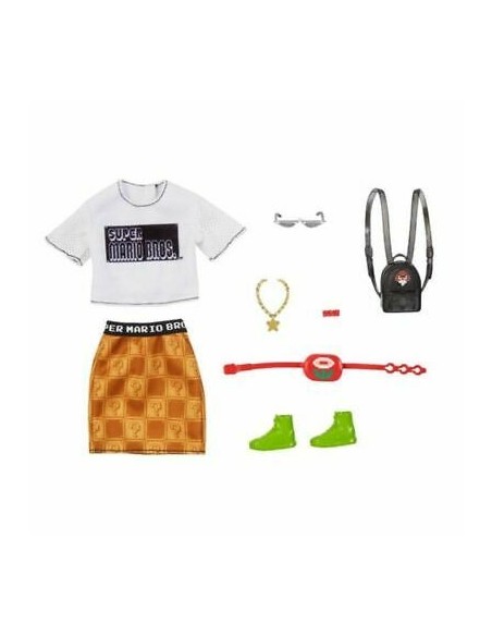 Barbie Completo Gonna e T-shirt tema Super Mario TOYGJG28/GJG45 Mattel | Futurartshop.com