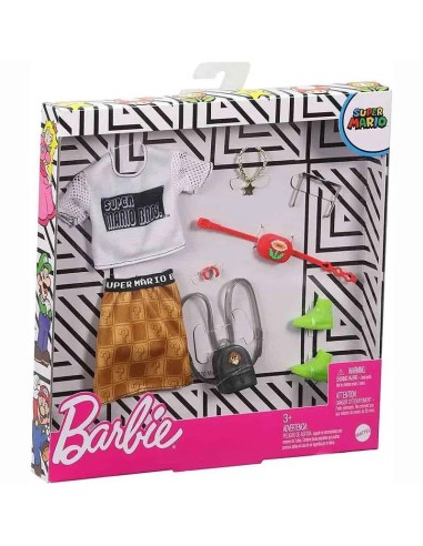 Barbie Completo Gonna e T-shirt tema Super Mario TOYGJG28/GJG45 Mattel | Futurartshop.com