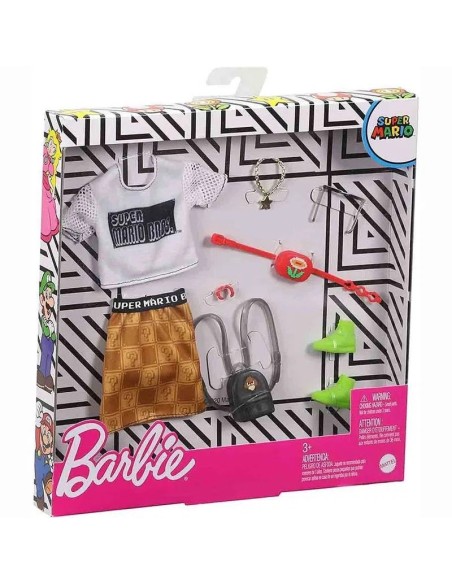 Barbie Completo Gonna e T-shirt tema Super Mario TOYGJG28/GJG45 Mattel | Futurartshop.com