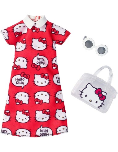 Barbie Dress red with print theme Hello kitty TOYFKR66/FKR67 Mattel | Futurartshop.com