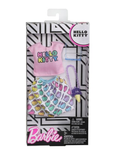 Barbie Full Hello Kitty white Skirt and pink T-Shirt TOYFKR66/FXK82 Mattel | Futurartshop.com