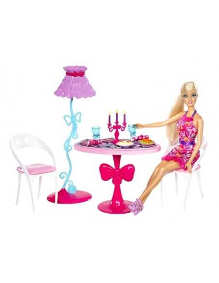 Barbie and her furniture-table with chairs and accessories MATY1319 Mattel | Futurartshop.com