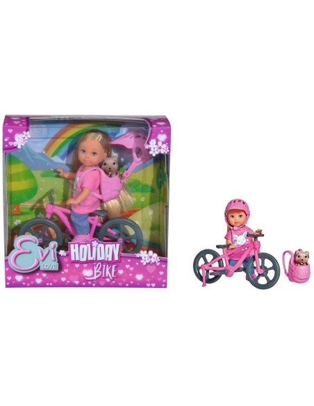 Evi Love Holiday on bike with dog SIM105733273038 Simba Toys | Futurartshop.com