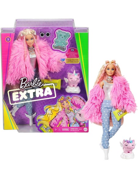 Barbie dolls Extra Doll with pink fur MAGGRN28 Mattel | Futurartshop.com