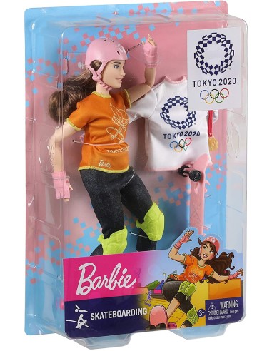Barbie Olimpiadi Tokyo 2020 - Bambola Skateboard MATGJL73/GJL78 Mattel | Futurartshop.com