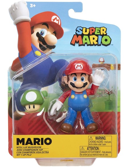 Super Mario - Personaggio Mario con 1-up fungo JAK40675 Jakks Pacific | Futurartshop.com