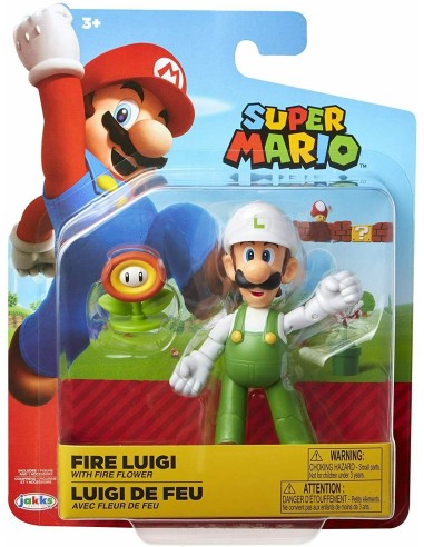 Super Mario - Personaggio fire Luigi con fiore di fuoco JAK40676 Jakks Pacific | Futurartshop.com