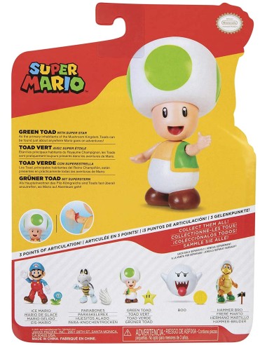 Super Mario - Personaggio Green toad con super star JAK40679 Jakks Pacific | Futurartshop.com