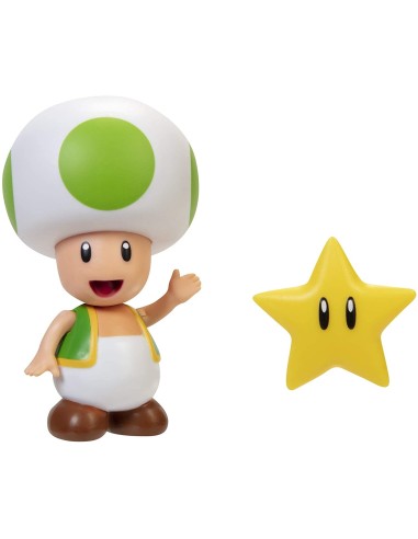 Super Mario - Personaggio Green toad con super star JAK40679 Jakks Pacific | Futurartshop.com