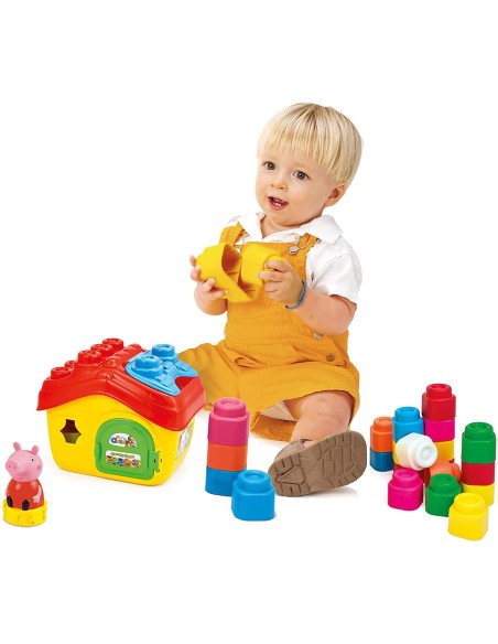 Peppa Pig Secchiello casetta con 15 blocchi CLE17657 Clementoni | Futurartshop.com