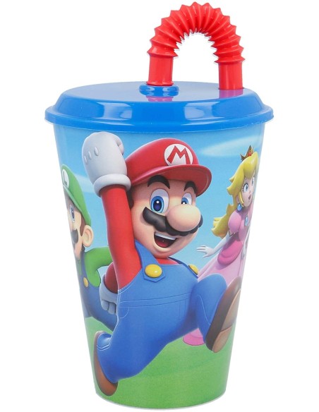 Super Mario bicchiere con cannuccia 430 ml RTIST21430 Futurart | Futurartshop.com