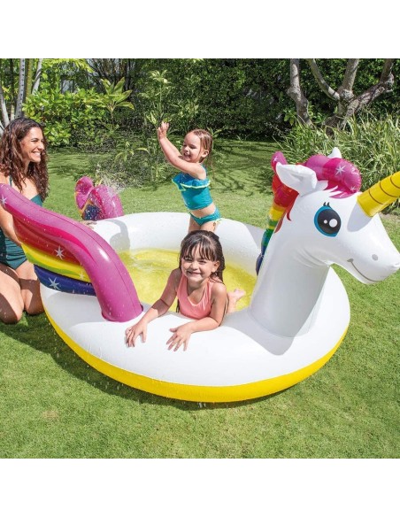 Piscinetta unicorno con spruzzatore ICE57441NP Intex | Futurartshop.com