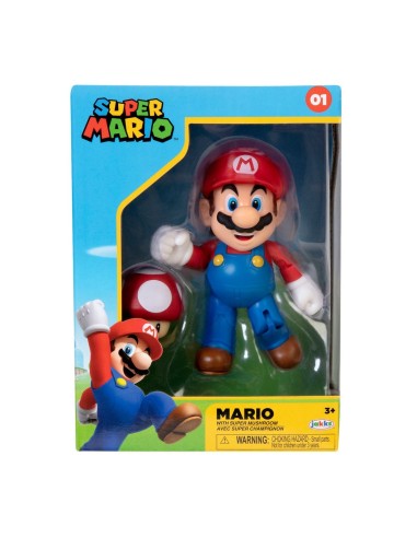 Super Mario 10 cm-Mario with red mushroom OLD40604 Jakks Pacific | Futurartshop.com