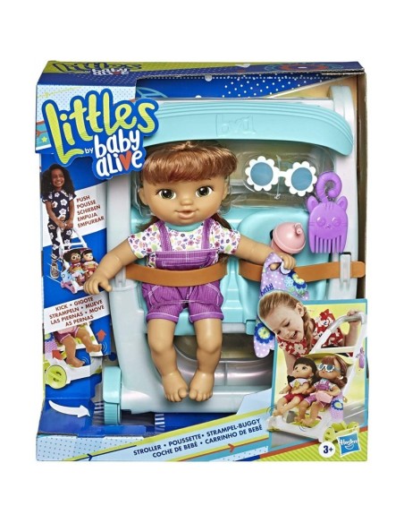 Baby alive Littles brunette doll with trolley ROUE7183 Hasbro | Futurartshop.com