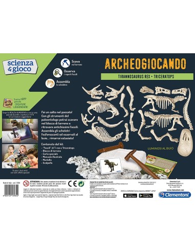 Scienza e Gioco Archeogiocando T-rex e Triceratops CLE13984 Clementoni | Futurartshop.com