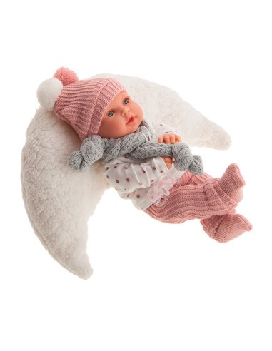 Bambola Reborn Kiko con cuscino mezza luna KRE11114 Antonio Juan | Futurartshop.com