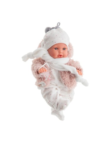 Bambolotto Reborn Kika con tutina bianca pois KRE11019 Antonio Juan | Futurartshop.com